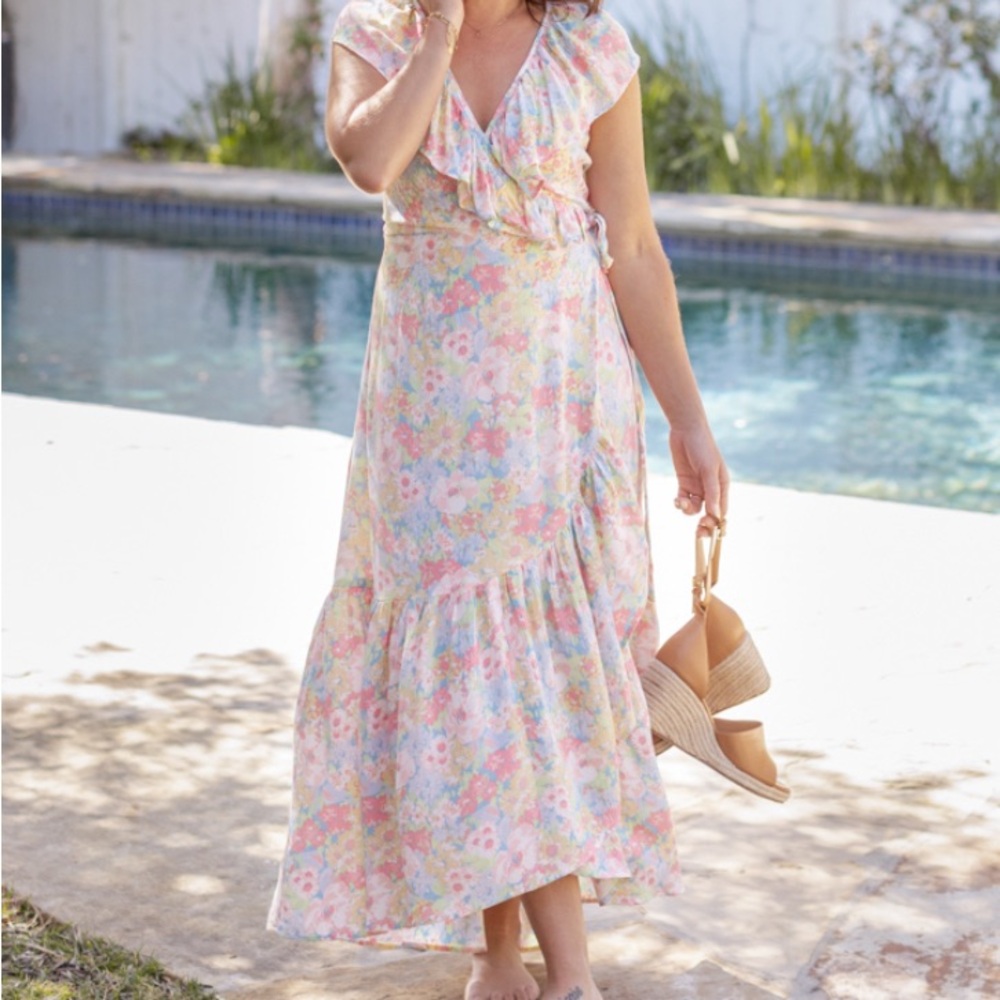 Joe Fresh Asymmetrical Floral Dress - Multicolor